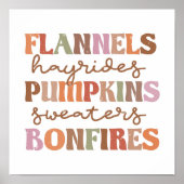 Flannels Pumpkins Bonfire Poster (Voorkant)