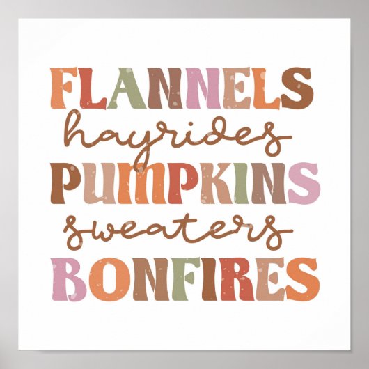 Flannels Pumpkins Bonfire Poster (Voorkant)