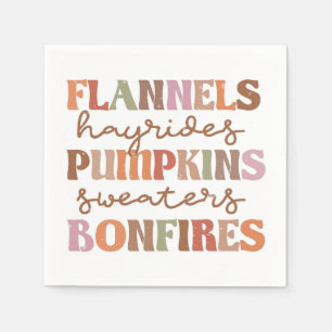 Flannels Pumpkins Bonfire Servet