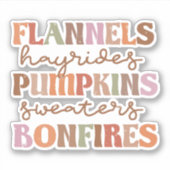 Flannels Pumpkins Bonfire Sticker (Voorkant)