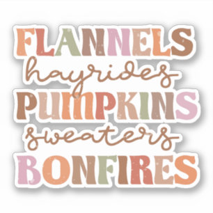 Flannels Pumpkins Bonfire Sticker