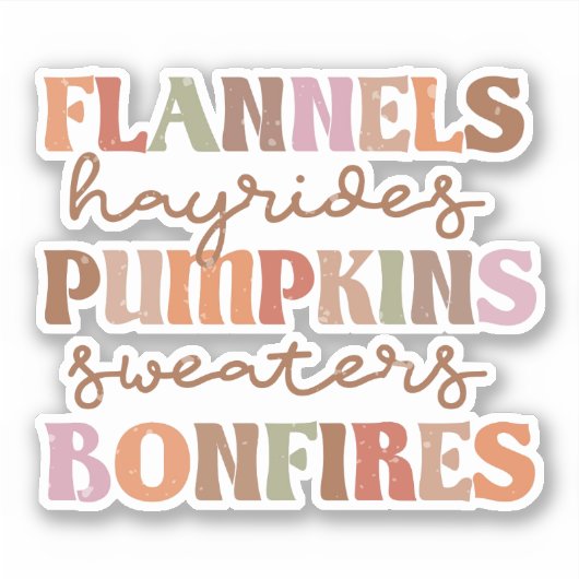 Flannels Pumpkins Bonfire Sticker (Voorkant)