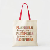 Flannels Pumpkins Bonfire Tote Bag (Voorkant)