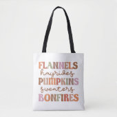 Flannels Pumpkins Bonfire Tote Bag (Voorkant)