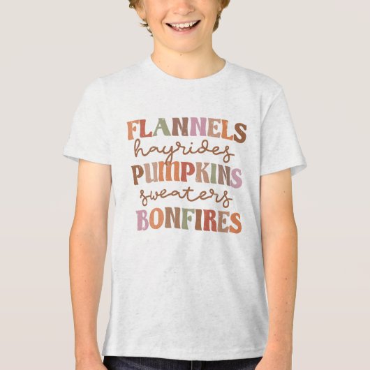 Flannels Pumpkins Bonfire Tri-Blend Shirt (Voorkant)