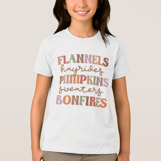 Flannels Pumpkins Bonfire Tri-Blend Shirt (Voorkant)