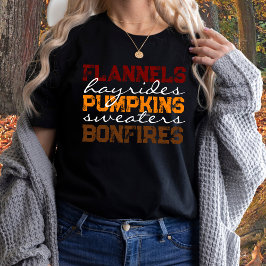 Flannels Pumpkins Hayrides Bonfires Herfst T-shirt