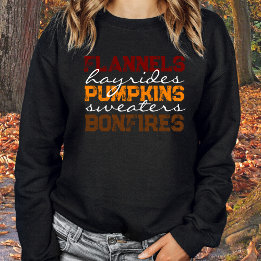 Flannels Pumpkins Hayrides Bonfires Herfst T-shirt