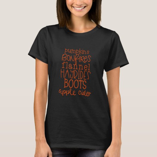 Flannels Pumpkins Hayrides S'mores And Bonfires Fa T-shirt (Voorkant)