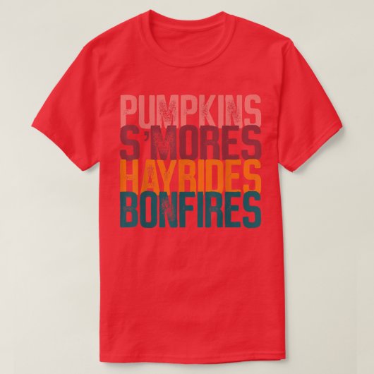 Flannels Pumpkins Hayrides Smores & Bonfire Cute T-shirt (Design voorkant)