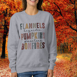 Flannen, Pompoenen, Hayrides, Bonfires, Herfst Trui