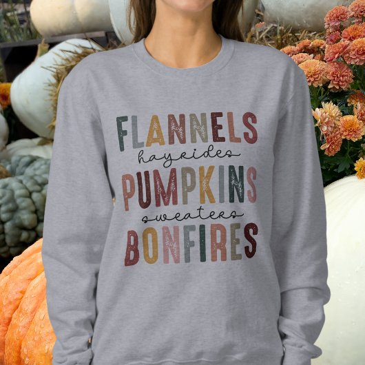Flannen, Pompoenen, Hayrides, Bonfires, Herfst Trui