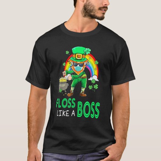 Flantair als een boss Flossle Pre Cha of St Patric T-shirt (Voorkant)