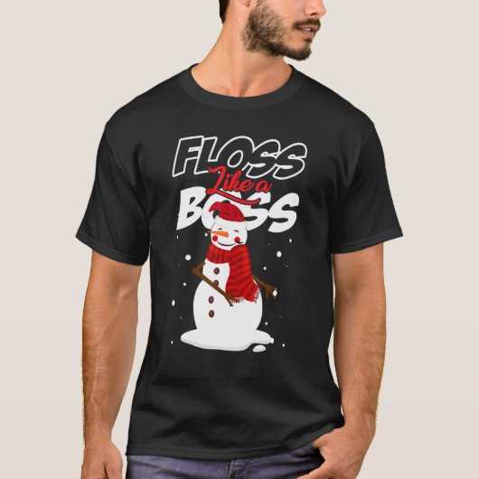 Flantair als een Boss Snowman die kerstmis verlies T-shirt (Voorkant)