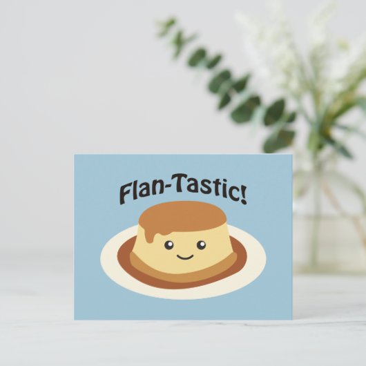 Flantastisch! Cute flan Briefkaart (Staand voorkant)