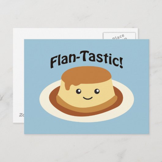 Flantastisch! Cute flan Briefkaart (Voorkant / Achterkant)