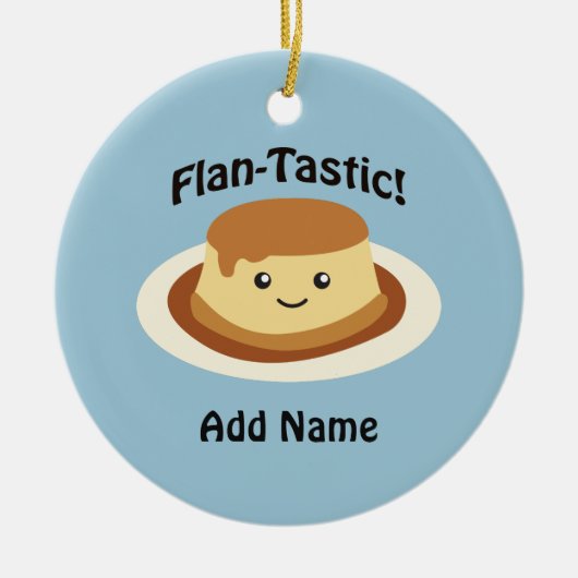 Flantastisch! Cute flan Keramisch Ornament (Voorkant)