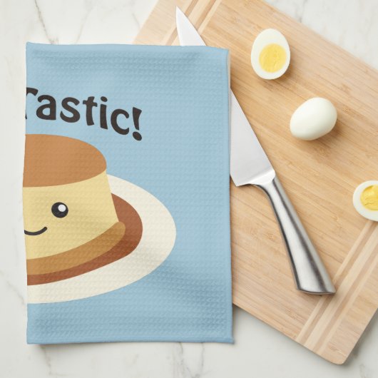 Flantastisch! Cute flan Theedoek (Quarter Fold)