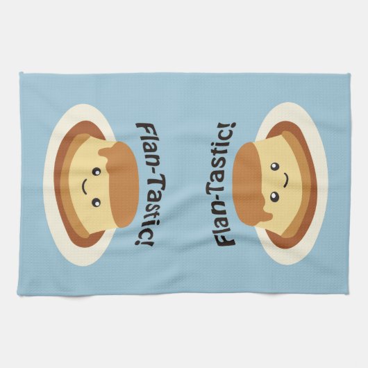 Flantastisch! Cute flan Theedoek (Horizontaal)