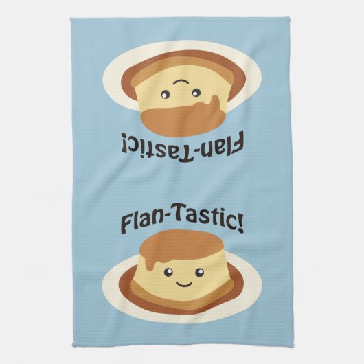 Flantastisch! Cute flan Theedoek (Verticaal)