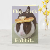 Flapjack Konijn Bunny Pannenkoek Hoed Humoristisch Kaart (Gele Bloem)