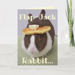 Flapjack Konijn Bunny Pannenkoek Hoed Humoristisch Kaart