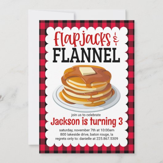 Flapjacks en Flanelen Pannenkoeken Verjaardagsuitn Kaart (Voorkant)