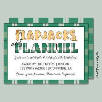 Flapjacks & Flanel Feest Uitnodiging