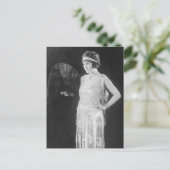 Flapper 1920  zwart-witte foto briefkaart (Staand voorkant)