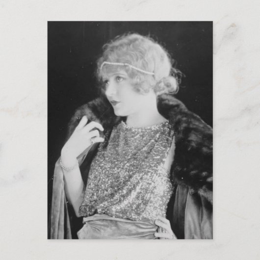 Flapper 1920  zwart-witte foto briefkaart (Voorkant)