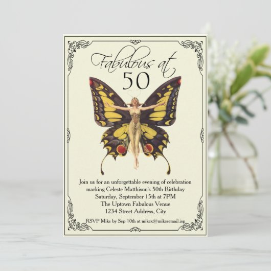 Flapper 50ste verjaardag Kaart (Staand voorkant)