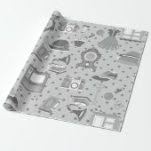 Flapper antiek nostalgie ouderwets decor cadeaupapier (Uitgerold)