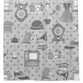 Flapper antiek nostalgie ouderwets decor douchegordijn (Voorkant)