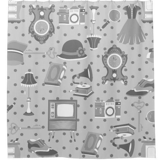 Flapper antiek nostalgie ouderwets decor douchegordijn (Voorkant)