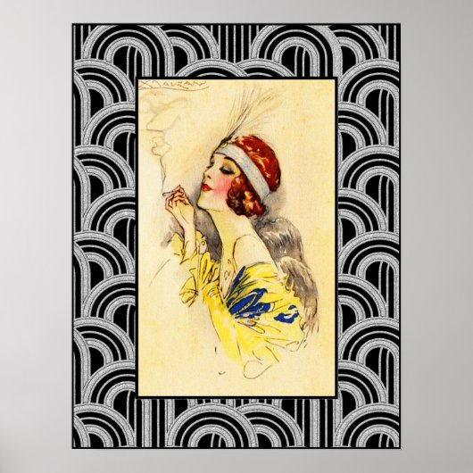  Flapper Art Deco Poster. Poster (Voorkant)