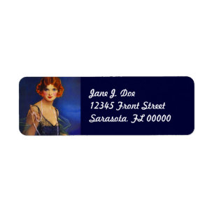 Flapper bij middernacht blauw dress-adreslabel etiket