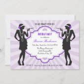 Flapper Birthday Party Invitation Kaart (Voorkant)