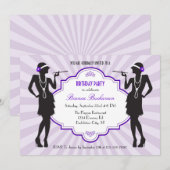 Flapper Birthday Party Invitation Kaart (Voorkant / Achterkant)