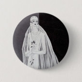 Flapper Bride Ronde Button 5,7 Cm (Voorkant)