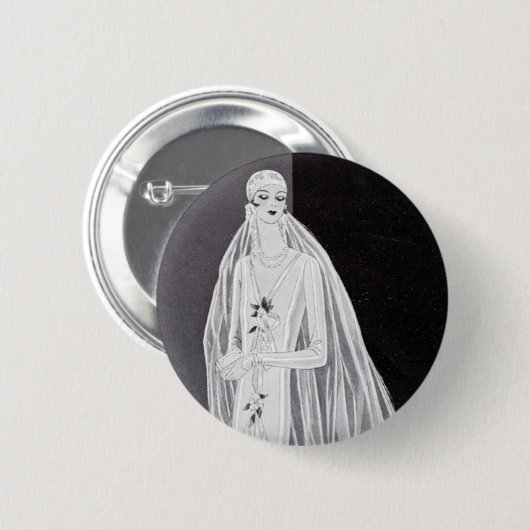 Flapper Bride Ronde Button 5,7 Cm (Voorkant /achterkant)