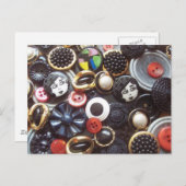 Flapper Button Collage Briefkaart (Voorkant / Achterkant)