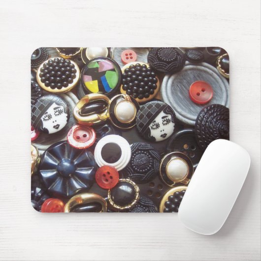 Flapper Button Collage Muismat (Met muis)