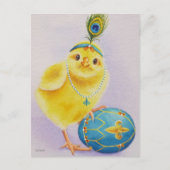 Flapper Chick No. 1 en Easter Egg Waterverf Art Briefkaart (Voorkant)