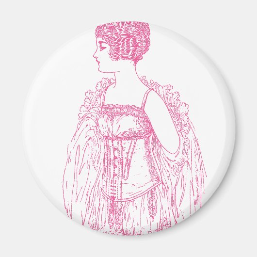  Flapper Corset Roze Magneet (Voorkant)