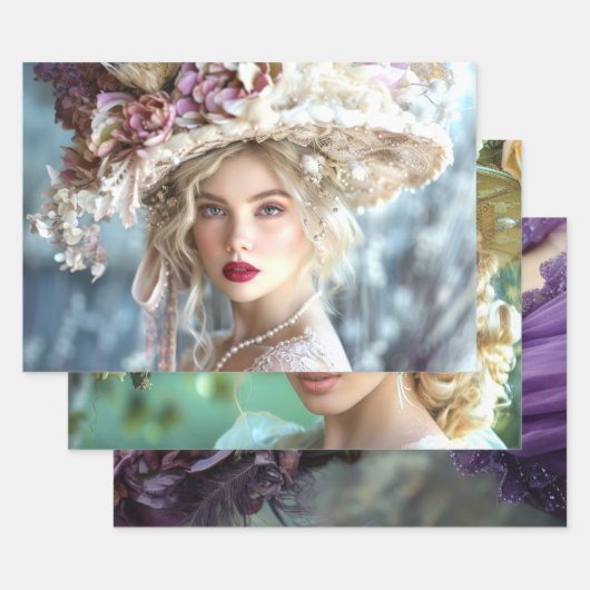  Flapper Dames van de Zuid Decoupage Inpakpapier Vel (Set)