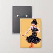 Flapper Dancing Vintage Button (Voorkant / Achterkant)