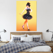 Flapper Dancing Vintage Canvas Afdruk (Insitu (Slaapkamer))