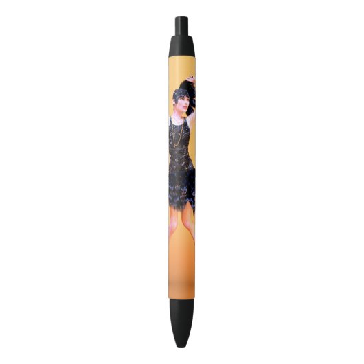 Flapper Dancing  Zwarte Inkt Pen (Voorkant Verticaal)