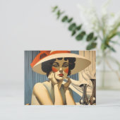 Flapper Elegantie: In de stijl van Jean Dupas Briefkaart (Staand voorkant)
