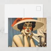 Flapper Elegantie: In de stijl van Jean Dupas Briefkaart (Voorkant / Achterkant)
